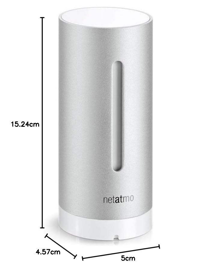 Additional Module for Netatmo Weather Station, temperature, humidity and air-quality (CO2), control via smartphone, Accessory of Netatmo Weather Station, NIM01-WW, silver