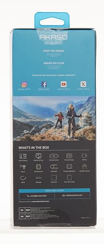 AKASO V50 Elite Action Camera + 64GB microSD Memory Card - 4K/60fps Touch Screen WiFi Action Camera Voice Control EIS 40m Waterproof Camera Adjustable View Angle 8X Zoom Camera with Accessories Kit