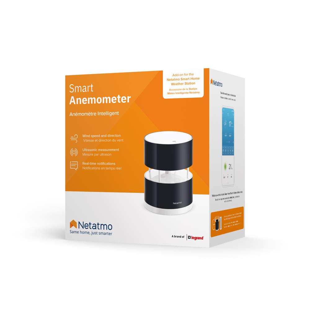 Netatmo Wireless Anemometer with wind speed and direction sensor – Wind Gauge for Netatmo Weather Station, NWA01-WW, black