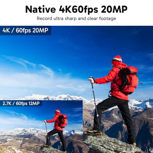 AKASO V50 Elite Action Camera + 64GB microSD Memory Card - 4K/60fps Touch Screen WiFi Action Camera Voice Control EIS 40m Waterproof Camera Adjustable View Angle 8X Zoom Camera with Accessories Kit