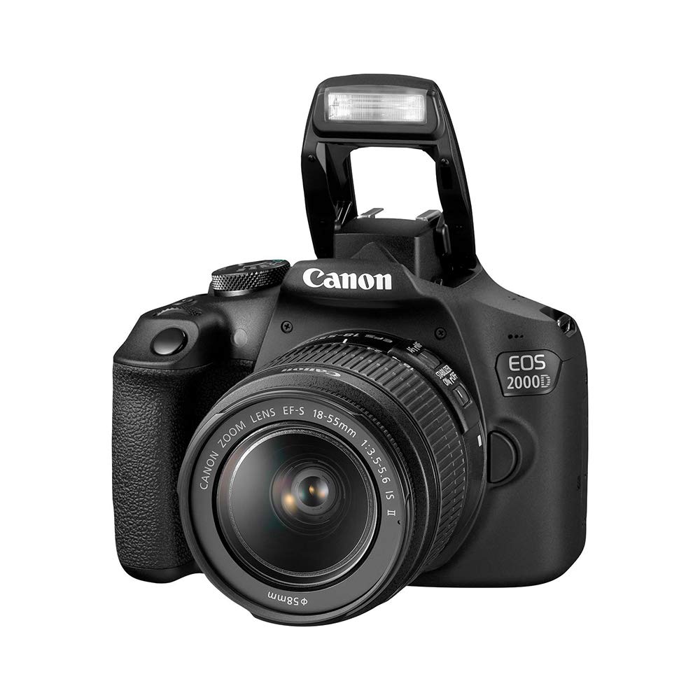 Canon EOS 2000D DSLR Camera and EF-S 18-55 mm f/3.5-5.6 IS II Lens - Black