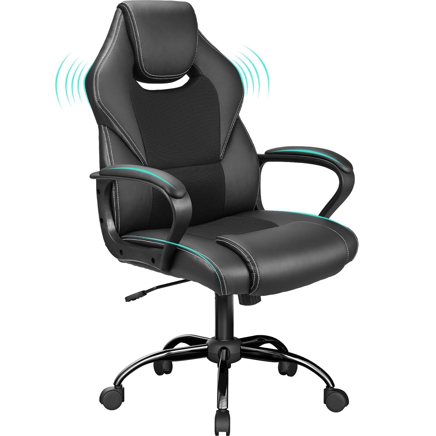 BASETBL Office Chair, Ergonomic Computer Chair for Home Gaming Business, Adjustable Height Durable Comfy Executive Chair, 150kg Black