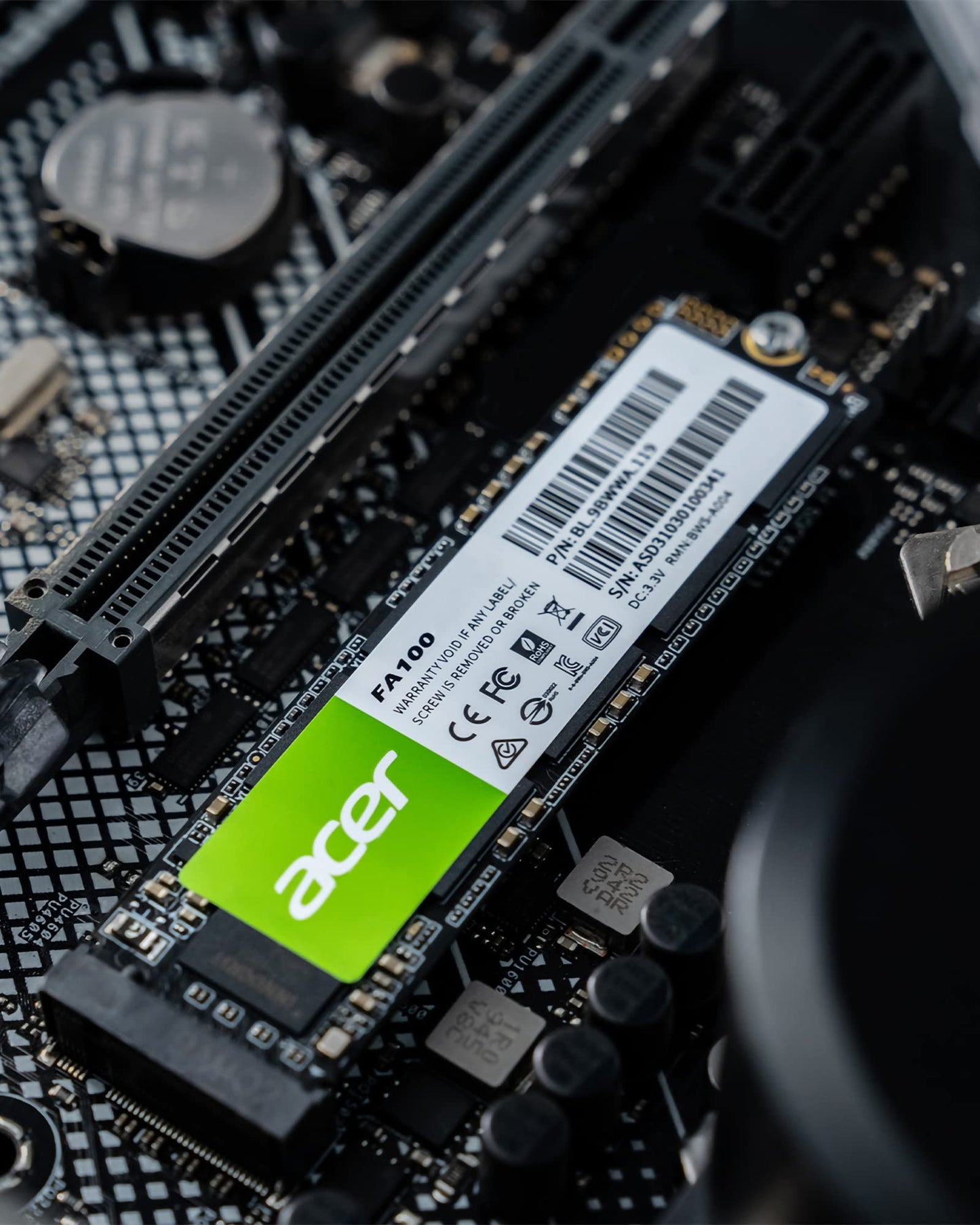 acer FA100 M.2 2280 SSD 1TB: PCIe 3.0 NVMe with HMB & SLC Cache, Up to 3500 MB/s Read Speed, PC Internal Solid State Drive for Laptop & Desktop Upgrade