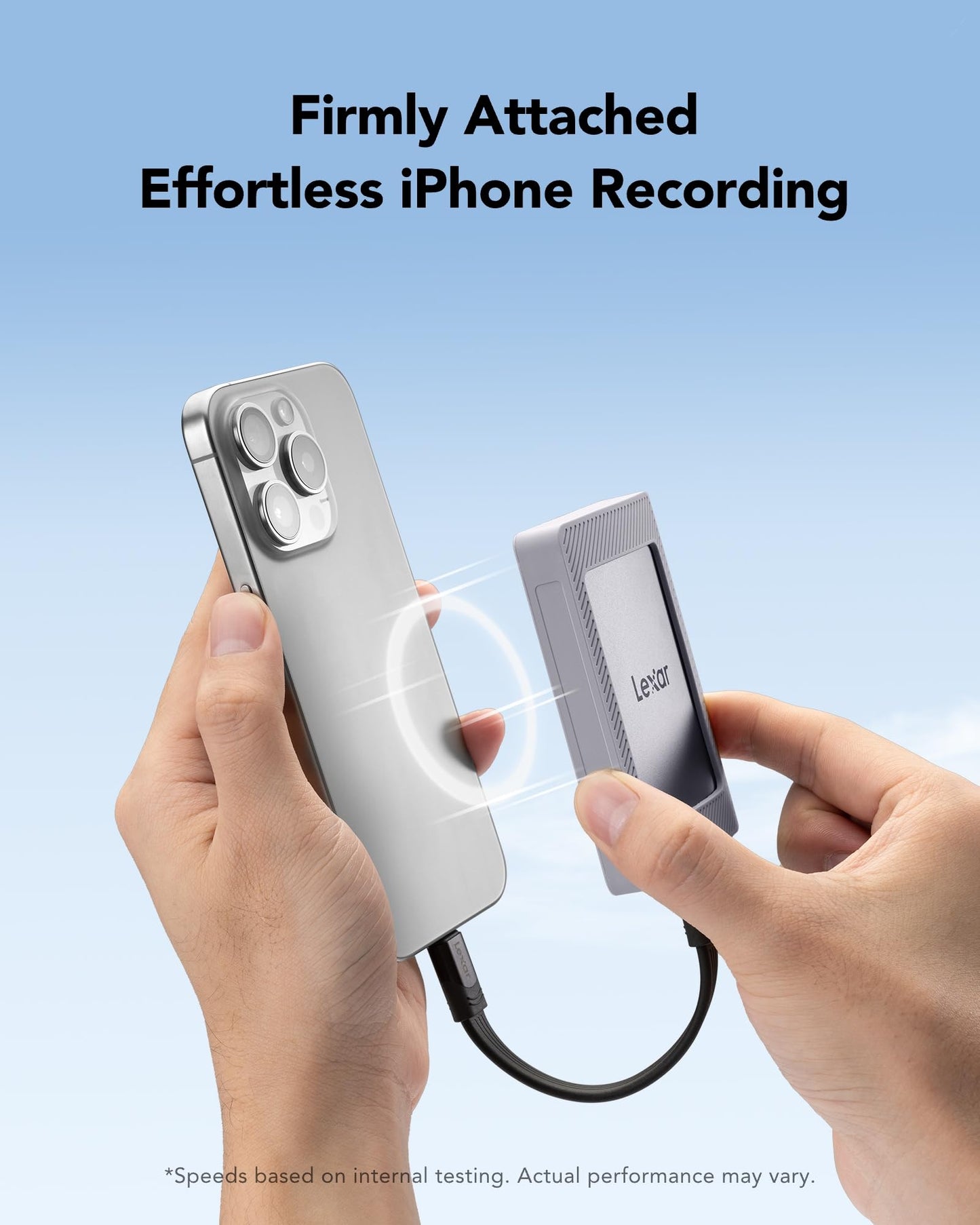 Lexar ES4 Portable SSD with Magnetic Set 1TB, External SSD USB 3.2 Gen 2 up to 1050MB/s Read and 1000MB/s Write compatible with iPhone 15/16, PC & Mac, Type-C Laptops, Tablets, PS5, PS4