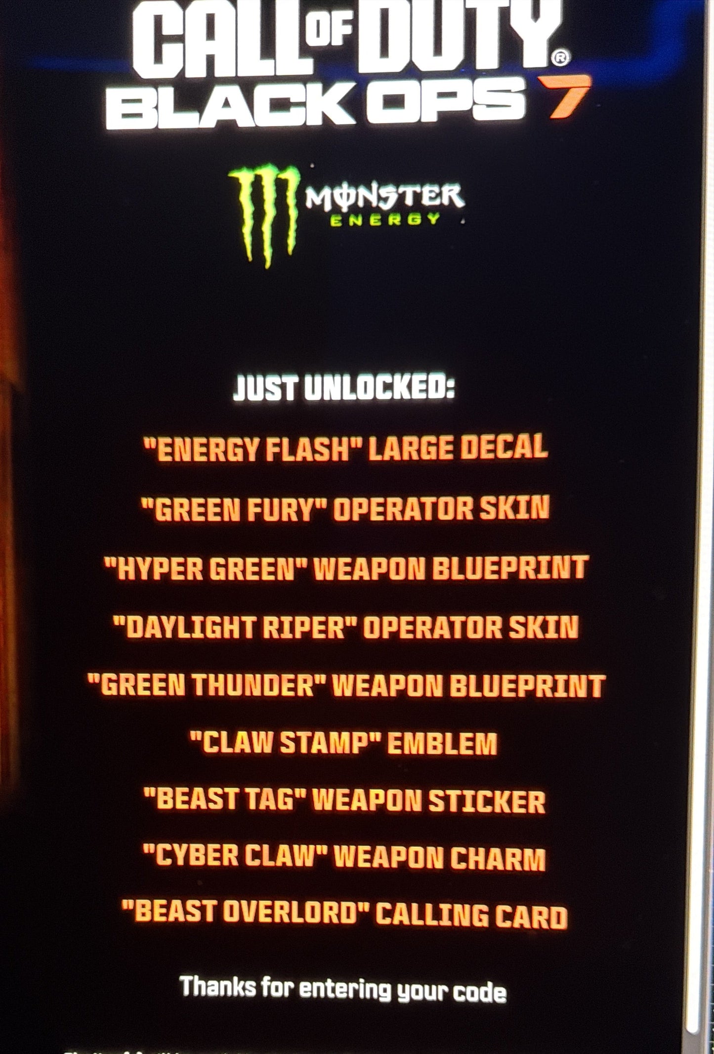Call of Duty: Black Ops 7 | Monster Energy FULL Premium Store Exclusive Bundle | 7-Eleven, Kwik Trip, Murphy Rewards