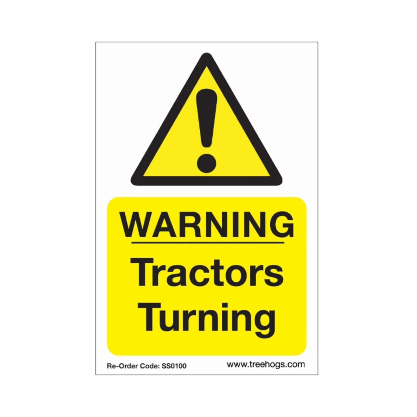 Correx Saftey Sign "Warning Tractors Turning"