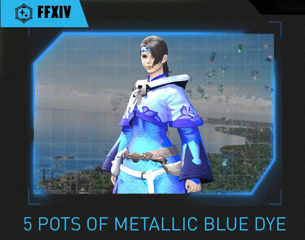 Final Fantasy 14 FFXIV x MTN DEW - 5 Pots of Metallic Blue Dye