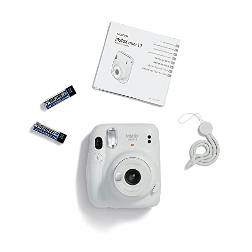 instax mini 11 instant film camera, auto exposure and Built-in selfie lens, Ice White