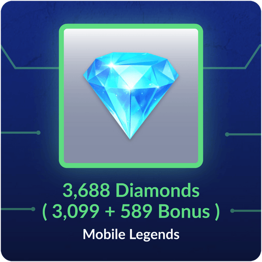 3688 Diamonds ( 3099 + 589 Bonus ) - Mobile Legends Global - exc ID, MY, PH, RU, SG-LK
