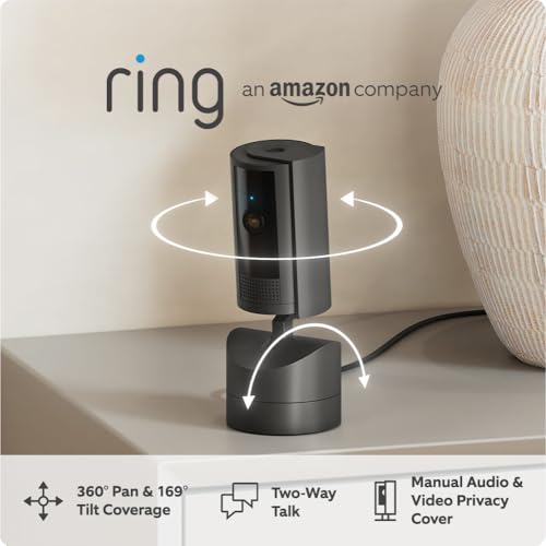 Ring Pan-Tilt Indoor Camera | Plug-In Pet Security Camera | 360° pan & 169° tilt coverage, Manual Privacy Cover, HD video, Two-Way Talk, Wi-Fi | 30-day free trial of Ring Home