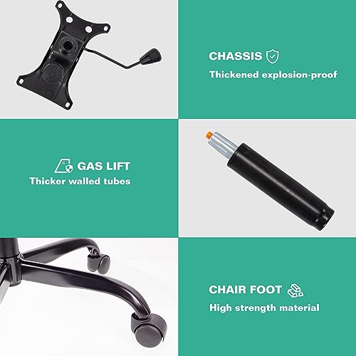 T-THREE. Adjustable Office Chair Ergonomic Mesh Swivel Chair Office Chair Desk Chair Lumbar Support Height Adjustable 360°Swivel Rocking Function Mesh Back Seat for Home Office(Black)