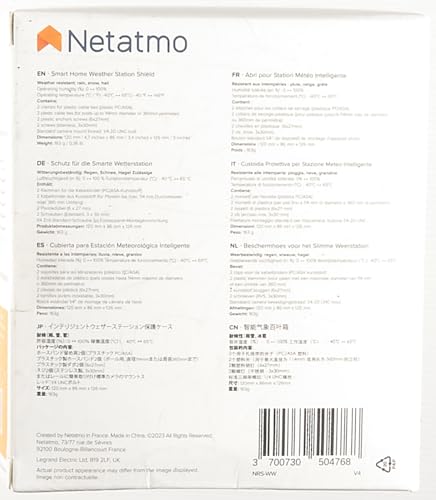 Netatmo - Functional protective housing for the smart weather station, protection for the external module of the smart weather station with WLAN connection, NRS-WW, White