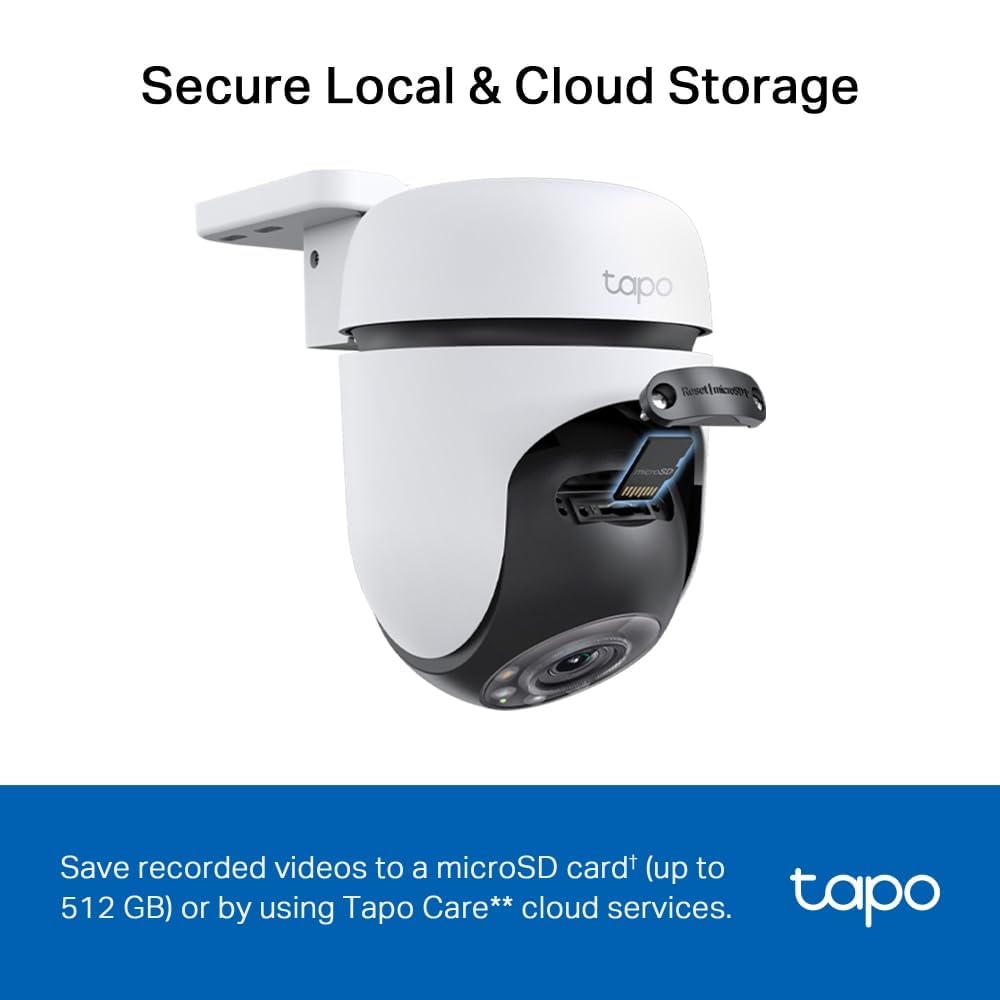 Tapo 2K 3MP Pan/Tilt Smart Security Camera Outdoor Wireless, CCTV Camera, 360° Vision and Motion Tracking, Customizable Sound and Light Alarm, Two-Way Audio, IP65 Weatherproof (TC41) No Monthly Fee