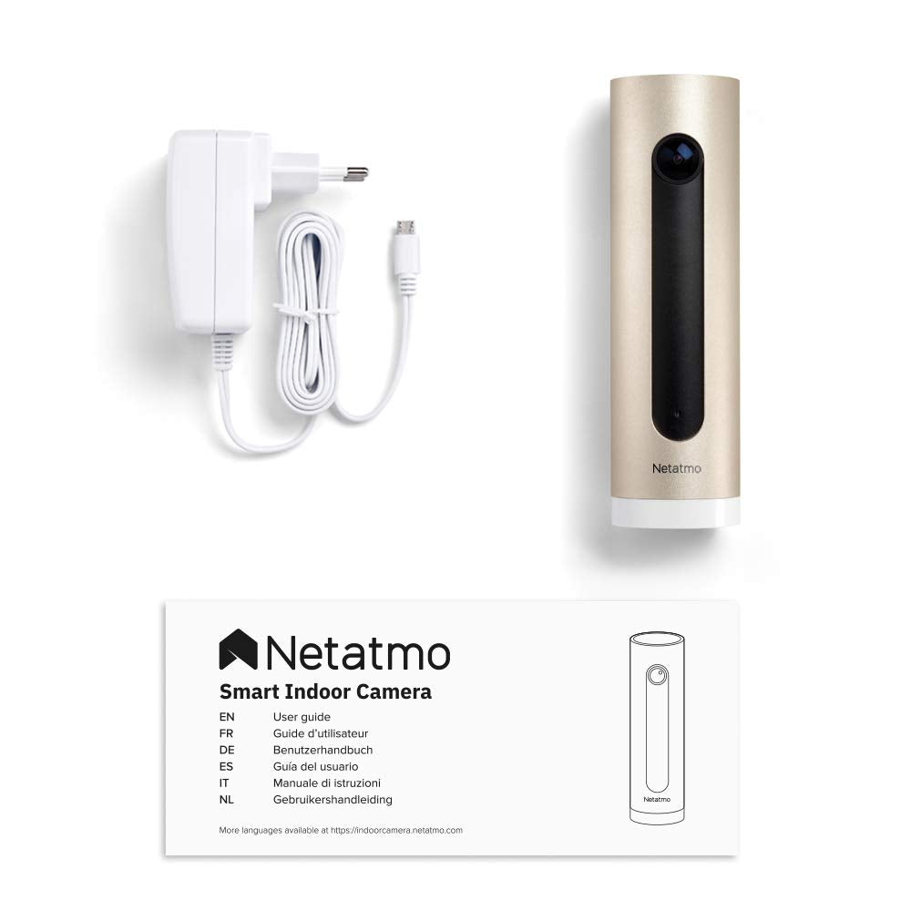 Netatmo Smart Indoor Security Camera, WIFI, Movement Detection, Night Vision, Without Fees, NSC01-UK (Welcome)