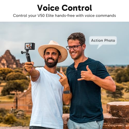 AKASO V50 Elite Action Camera + 64GB microSD Memory Card - 4K/60fps Touch Screen WiFi Action Camera Voice Control EIS 40m Waterproof Camera Adjustable View Angle 8X Zoom Camera with Accessories Kit