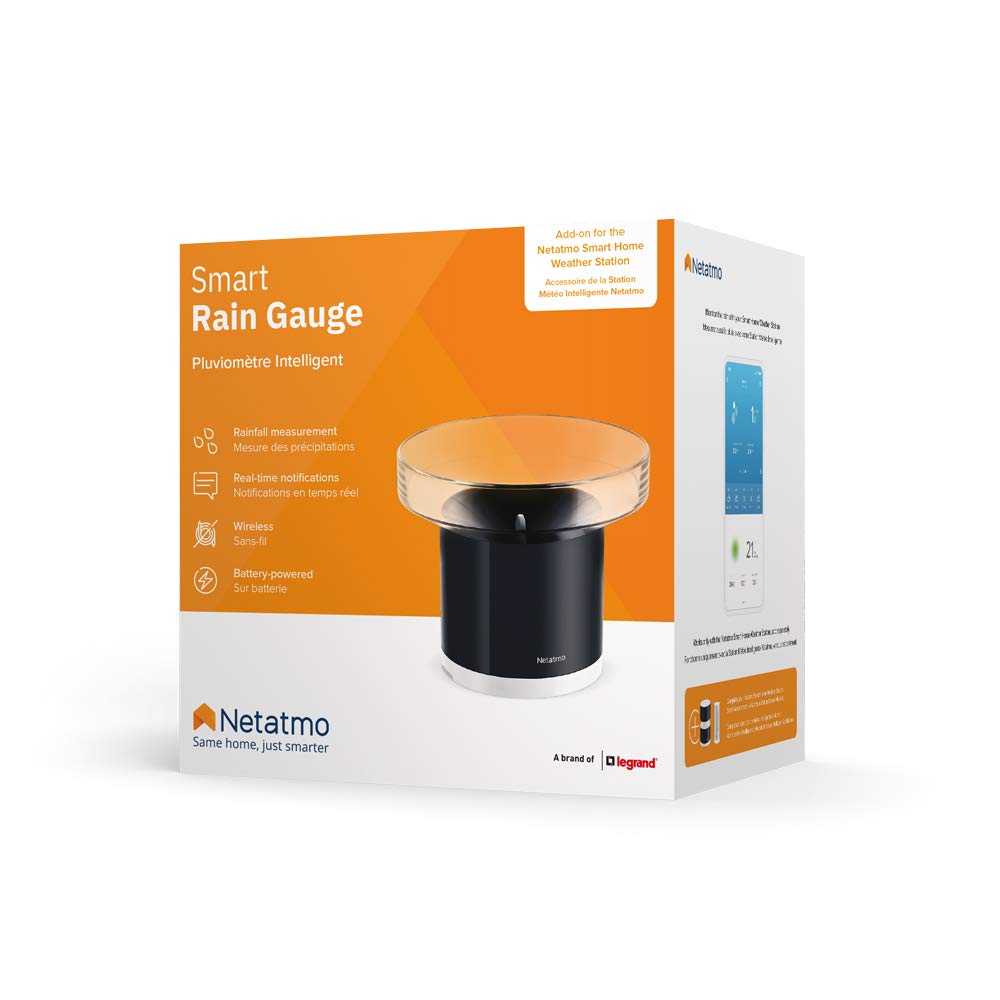 Netatmo Rain Gauge for Netatmo Weather Station, NRG01-WW, Black