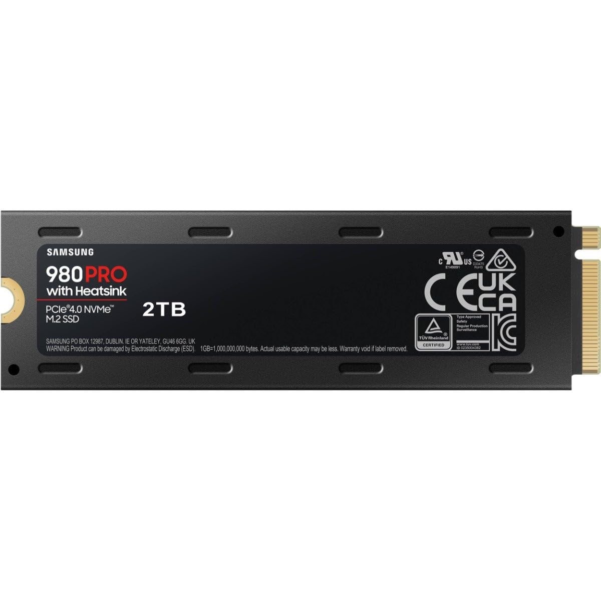 Samsung 980 PRO SSD with Heatsink 2TB PCIe Gen 4 NVMe M.2 Internal Solid State Hard Drive, Heat Control, Max Speed, PS5 Compatible, MZ-V8P2T0CW