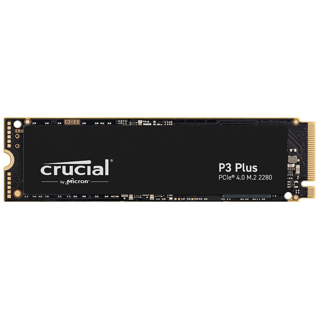 Crucial P3 Plus SSD 1TB M.2 NVMe PCIe Gen4 Internal SSD, Up to 5000MB/s, Laptop & Desktop (PC) Compatible, Solid State Drive - CT1000P3PSSD801