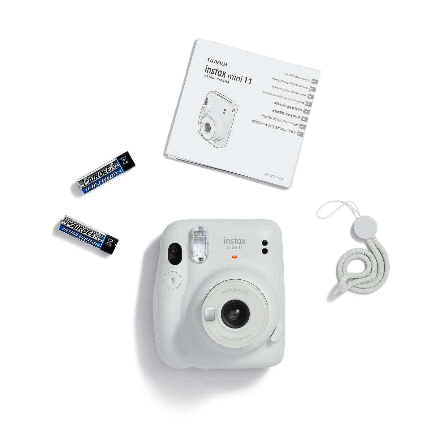 instax mini 11 instant film camera, auto exposure and Built-in selfie lens, Ice White