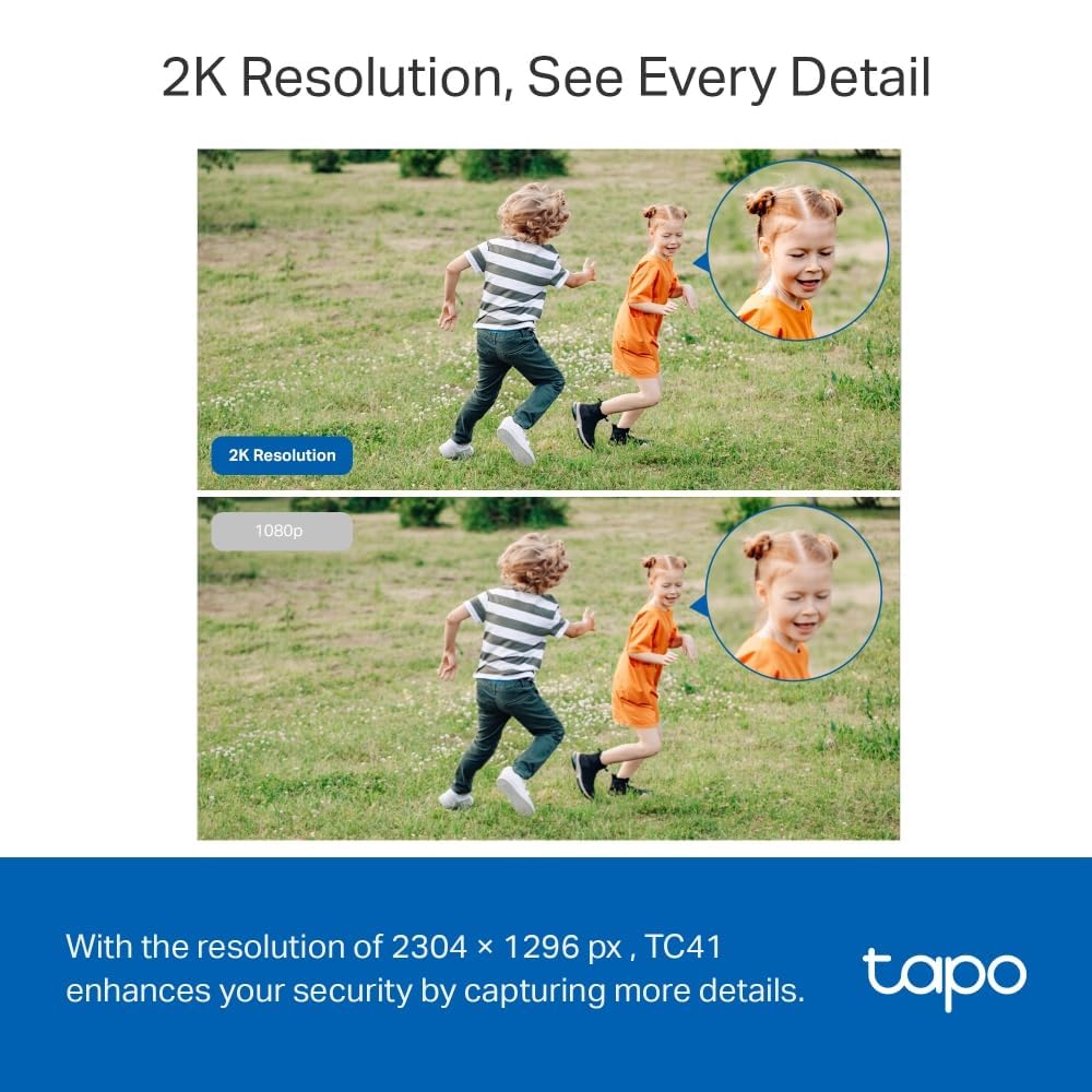 Tapo 2K 3MP Pan/Tilt Smart Security Camera Outdoor Wireless, CCTV Camera, 360° Vision and Motion Tracking, Customizable Sound and Light Alarm, Two-Way Audio, IP65 Weatherproof (TC41) No Monthly Fee