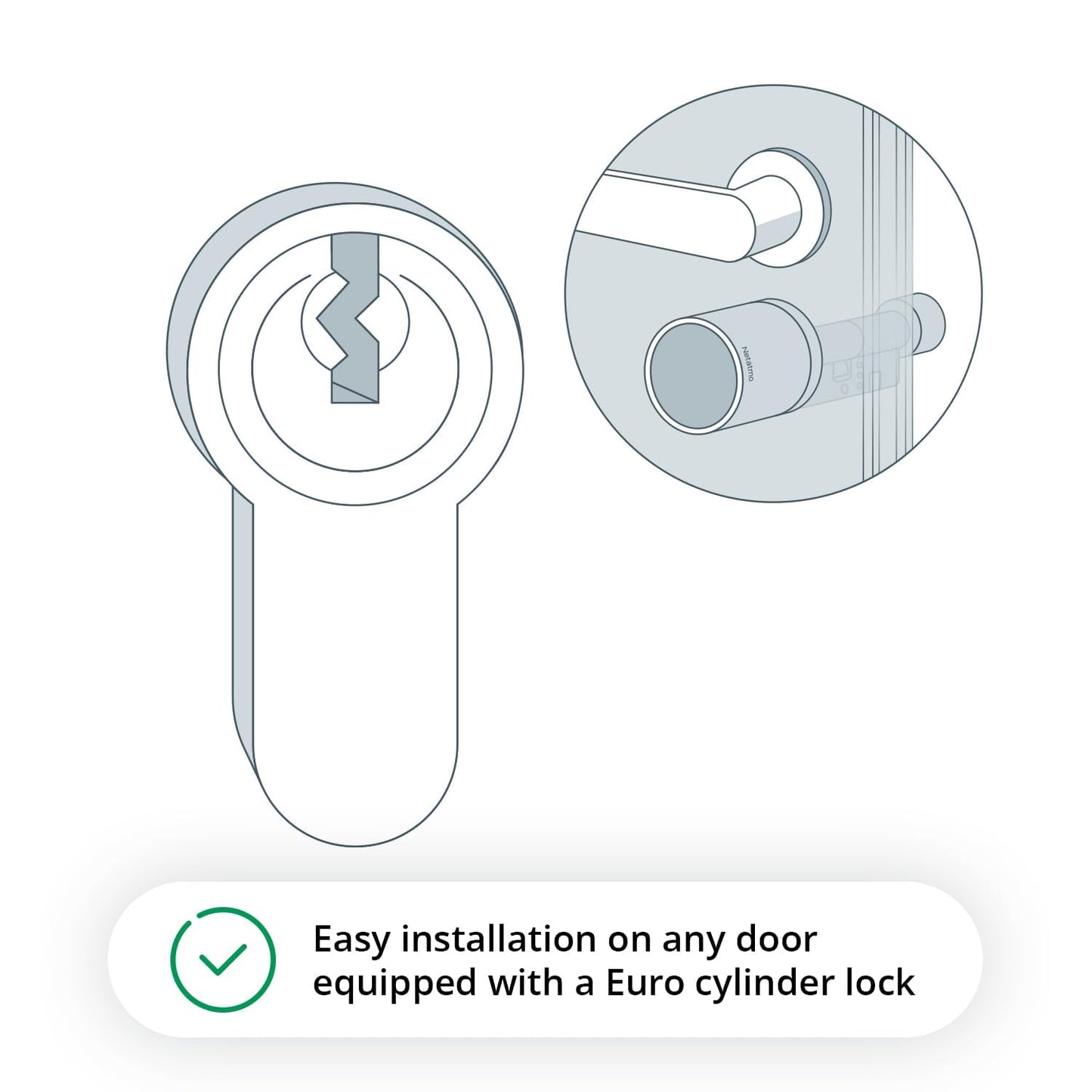 Netatmo Smart Door Lock and Keys, Access Via Smartphone Or Secure NFC Key, Share Access with Your Guests, Connected Universal European Cylinder, EN15684 Certified, Encrypted Bluetooth BLE, NDL-EC