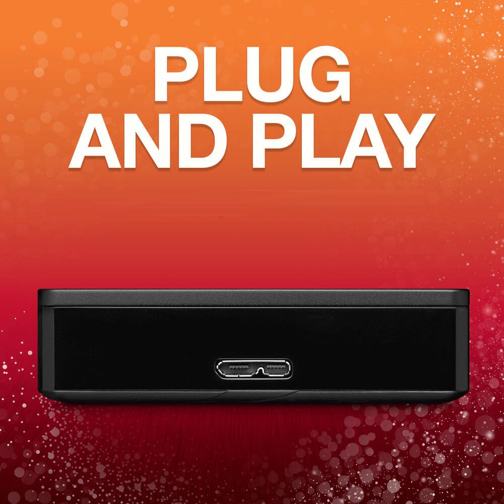 Seagate Portable Drive, 2TB, External Hard Drive, Classic Black, for PC Laptop and Mac, 2 year Rescue Services, Amazon Exclusive (STGX2000400)