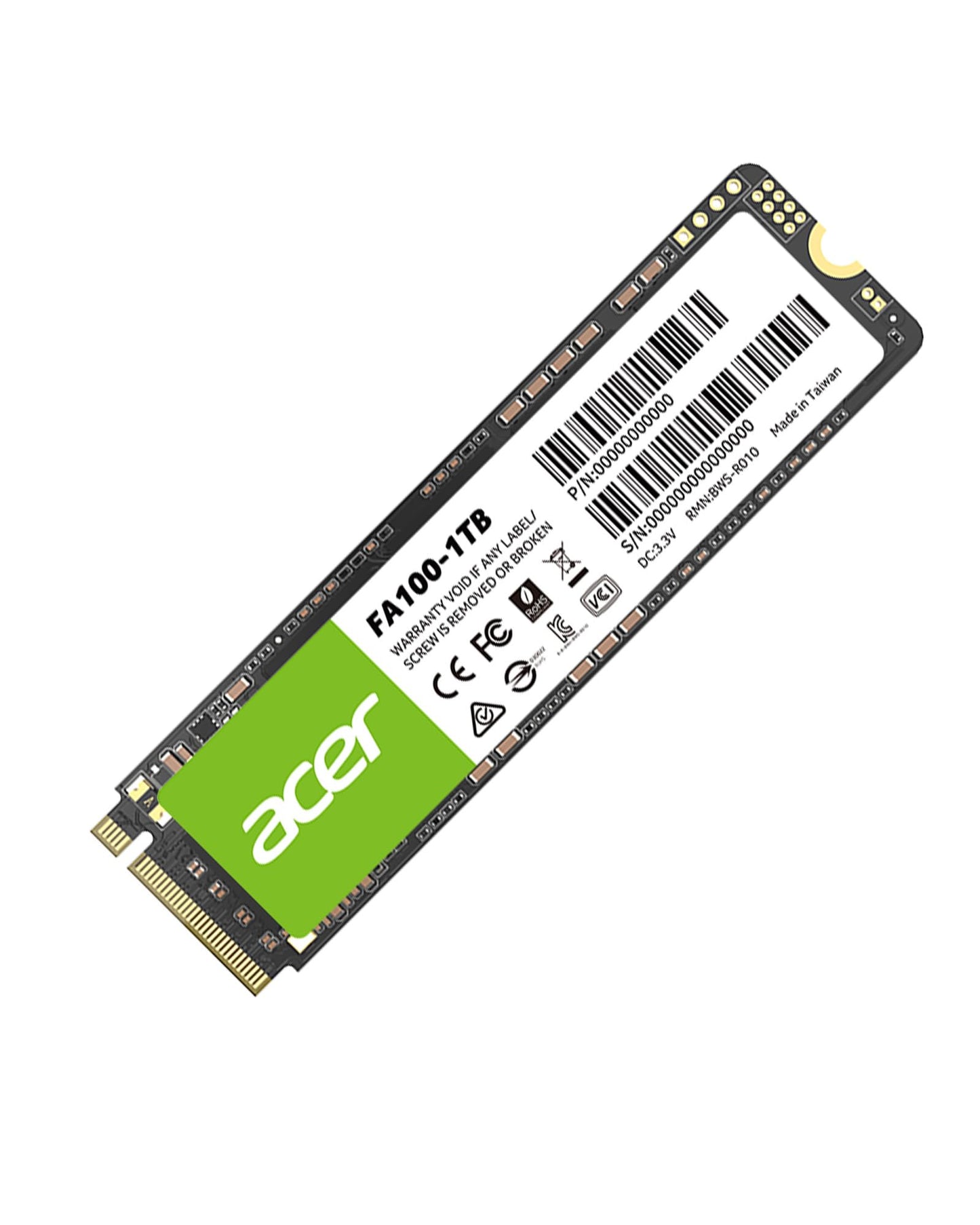 acer FA100 M.2 2280 SSD 1TB: PCIe 3.0 NVMe with HMB & SLC Cache, Up to 3500 MB/s Read Speed, PC Internal Solid State Drive for Laptop & Desktop Upgrade