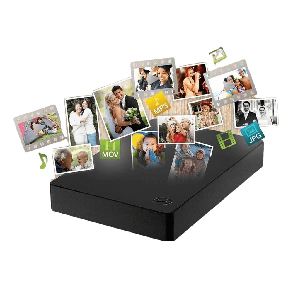 Seagate Portable Drive, 2TB, External Hard Drive, Classic Black, for PC Laptop and Mac, 2 year Rescue Services, Amazon Exclusive (STGX2000400)