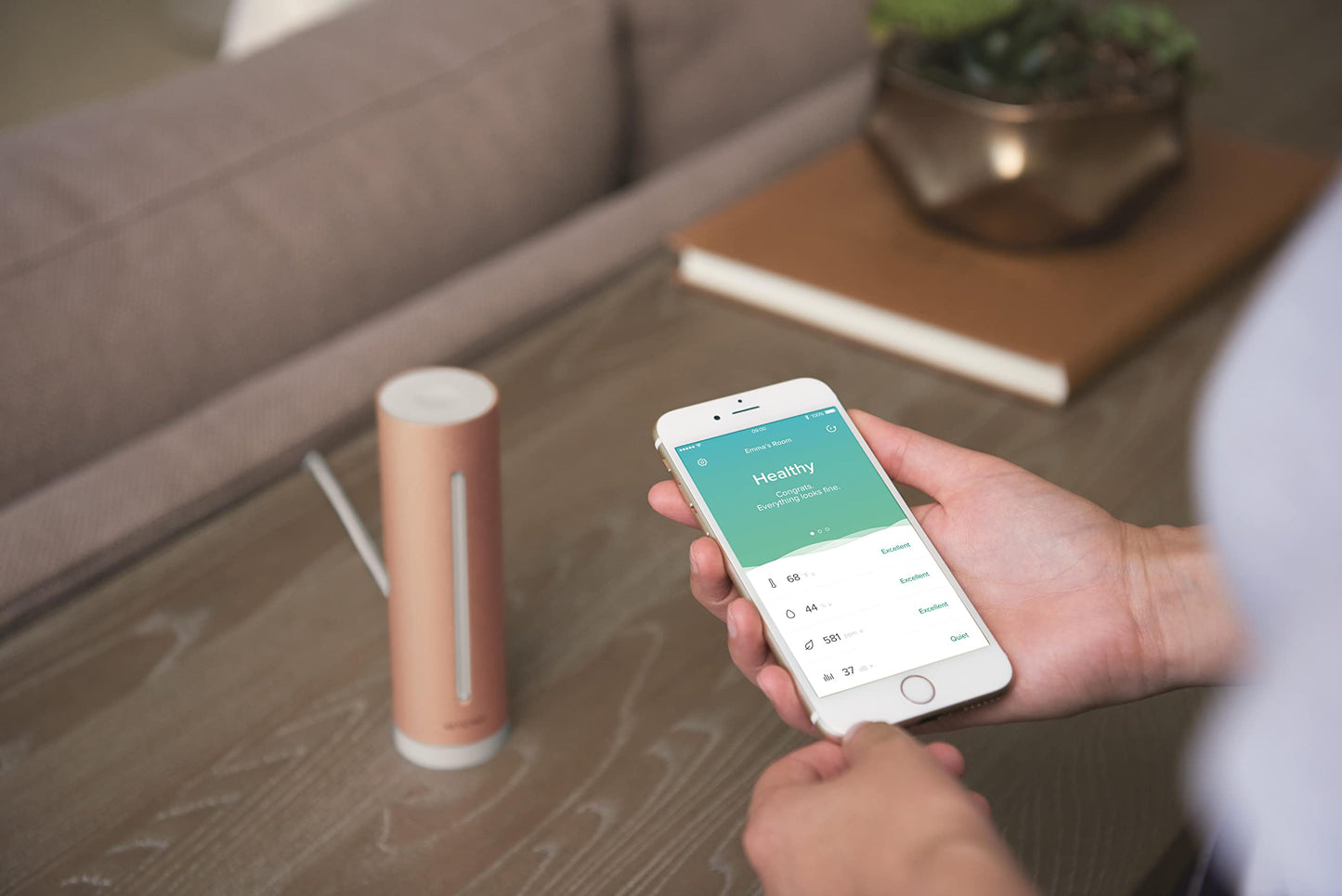 Netatmo Smart Indoor Air Quality Monitor (temperature, humidity, noise and CO2 sensors), NHC-UK