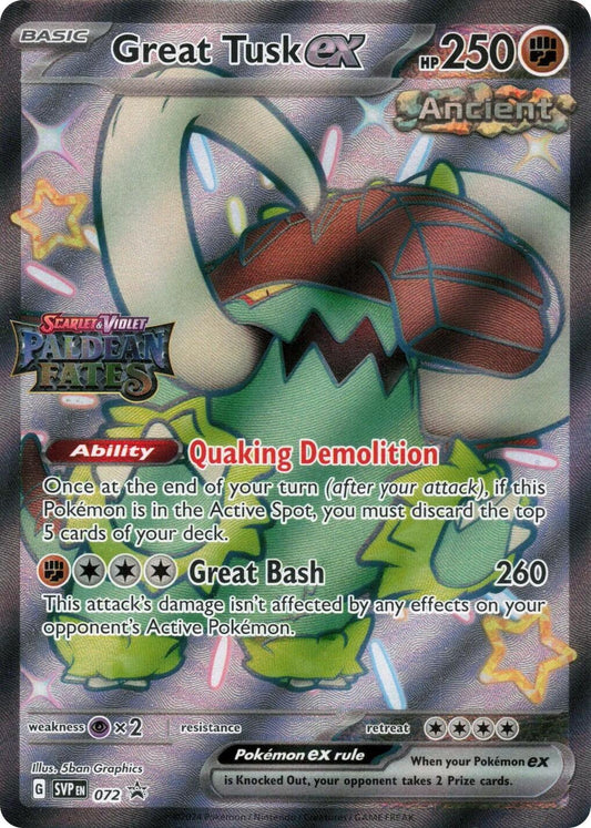 Great Tusk ex (072) (Paldean Fates Stamped) [Scarlet & Violet: Paldean Fates] - Shop at xdovtoxtgo