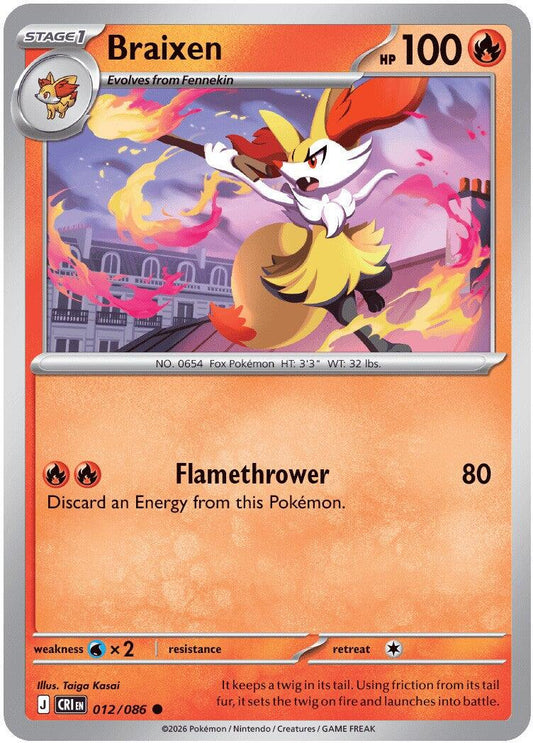 Braixen (012/086) [Mega Evolution: Chaos Rising] - Shop at xdovtoxtgo