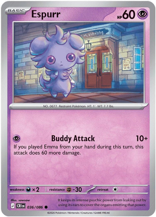 Espurr (036/086) [Mega Evolution: Chaos Rising] - Shop at xdovtoxtgo