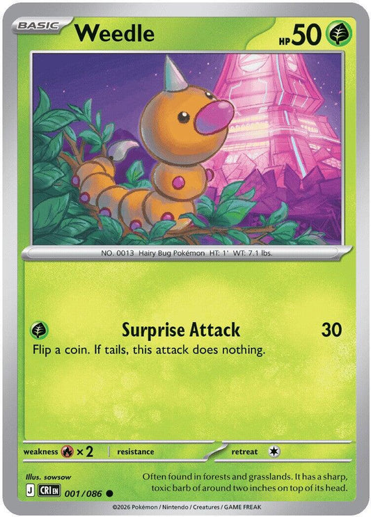 Weedle (001/086) [Mega Evolution: Chaos Rising] - Shop at xdovtoxtgo