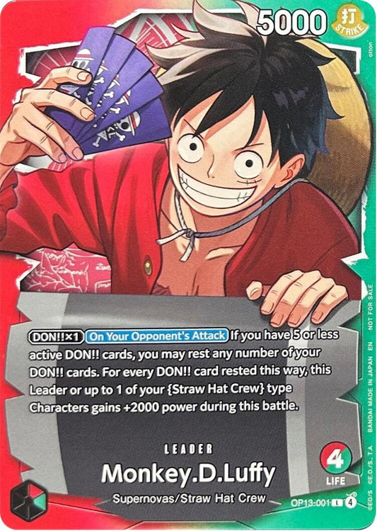 Monkey.D.Luffy (OP13-001) (Ichiban Kuji Exclusive) [One Piece Promotion Cards] - Shop at xdovtoxtgo