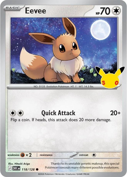 Eevee (118/128) [Mega Evolution: 30th Celebration] - Shop at xdovtoxtgo