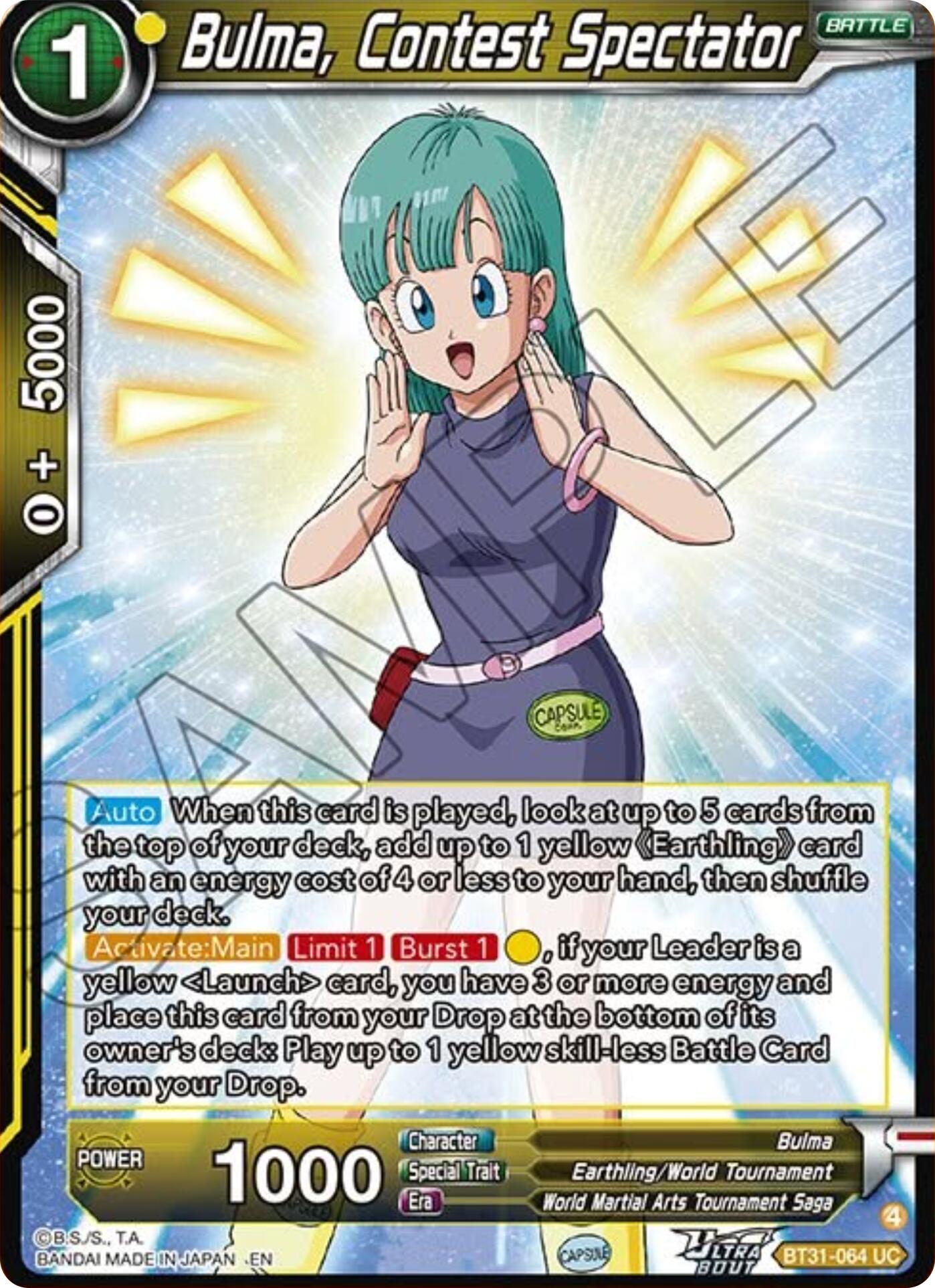 Bulma, Contest Spectator (BT31-064) [Impact Beyond Dimensions] - Shop at xdovtoxtgo