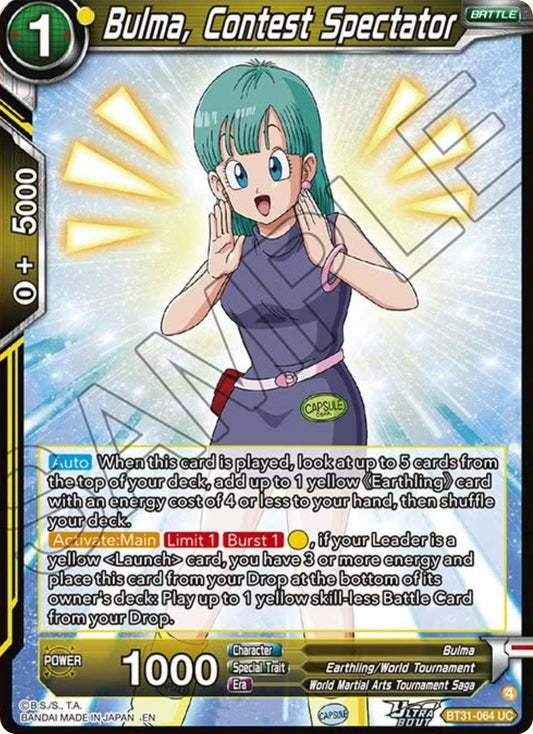 Bulma, Contest Spectator (BT31-064) [Impact Beyond Dimensions] - Shop at xdovtoxtgo