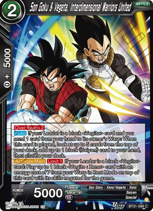 Son Goku & Vegeta, Interdimensional Warriors United (BT31-089) [Impact Beyond Dimensions] - Shop at xdovtoxtgo