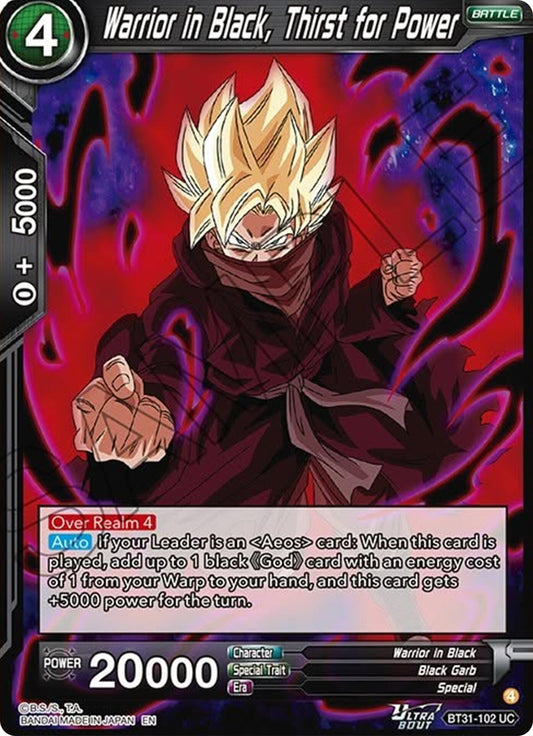 Warrior in Black, Thirst for Power (BT31-102) [Impact Beyond Dimensions] - Shop at xdovtoxtgo