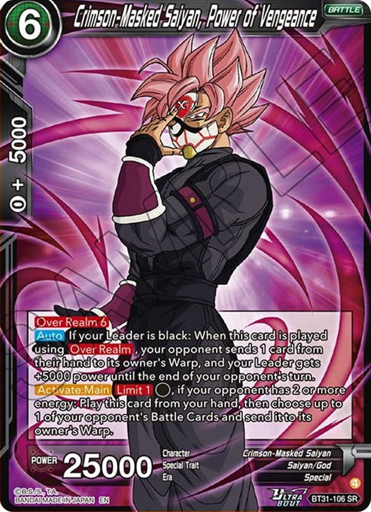Crimson-Masked Saiyan, Power of Vengeance (BT31-106) [Impact Beyond Dimensions] - Shop at xdovtoxtgo