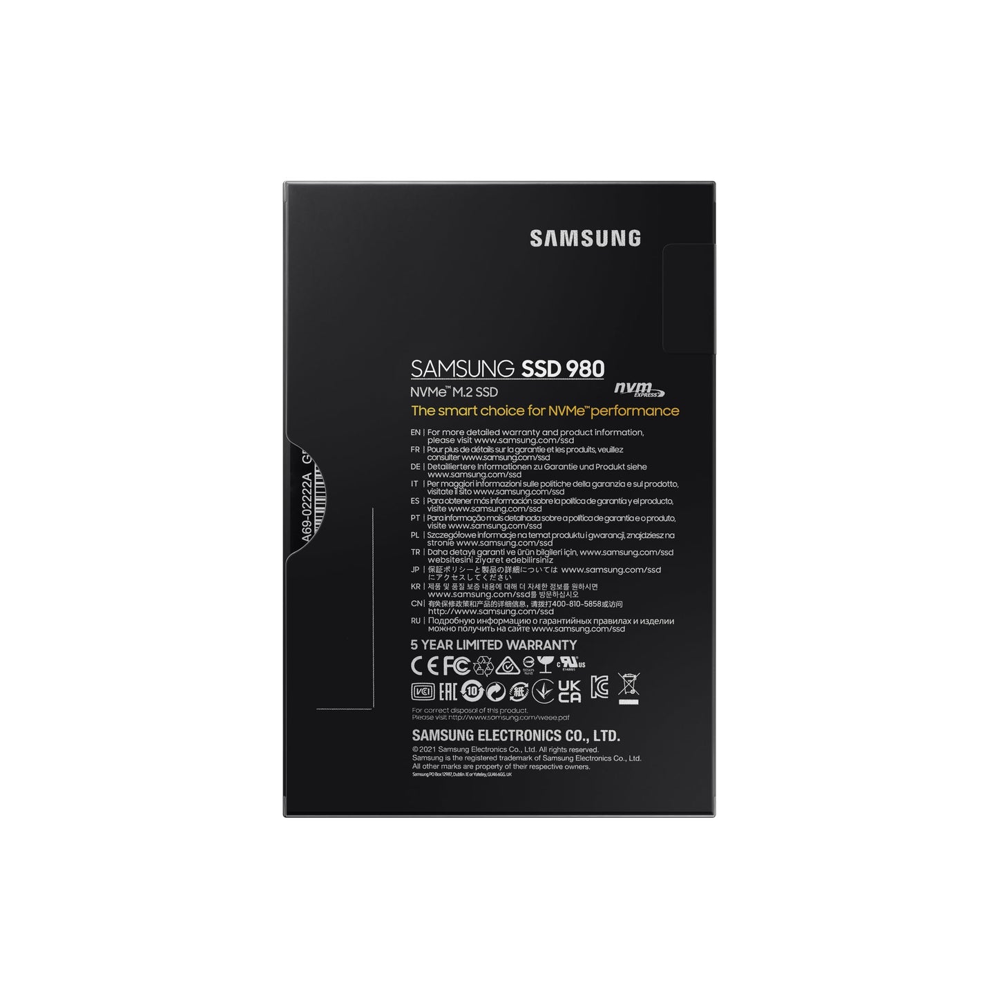 Samsung 980 500 GB PCIe 3.0 (up to 3500mbs) NVMe M.2 Internal Solid State Drive (SSD) (MZ-V8V500BW)