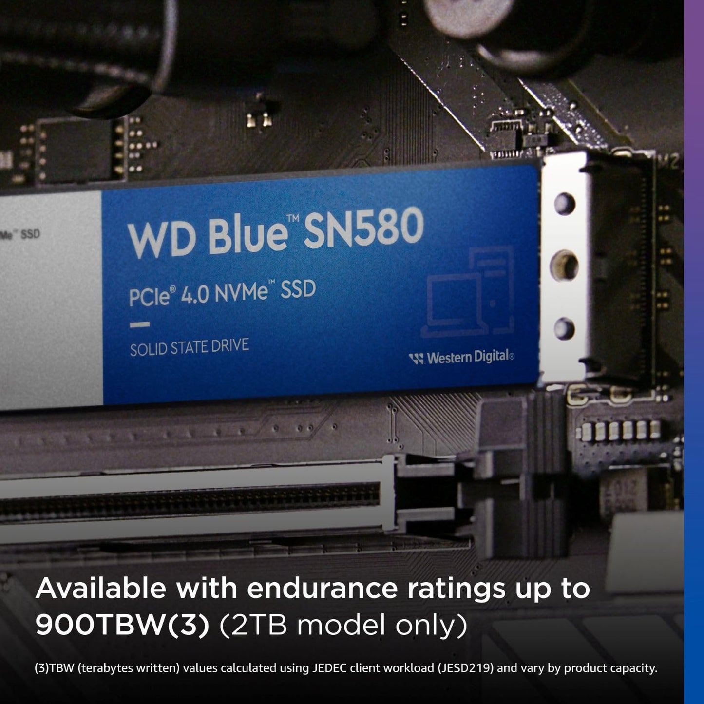 WD Blue SN580 1TB SSD, NVMe SSD, M.2 2280, PCIe Gen3, up to 4150 MB/s read speeds, nCache 4.0 Technology Includes Acronis True Image for Western Digital