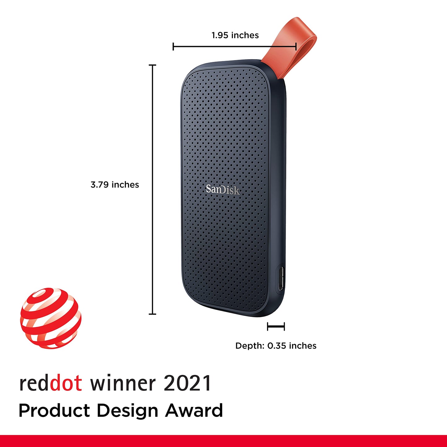 SanDisk 1TB Portable SSD, Read speeds up to 800 MB/s, USB 3.2 Gen 2, External Solid State Drive, Updated firmware, fastening loop made of durable rubber, Grey