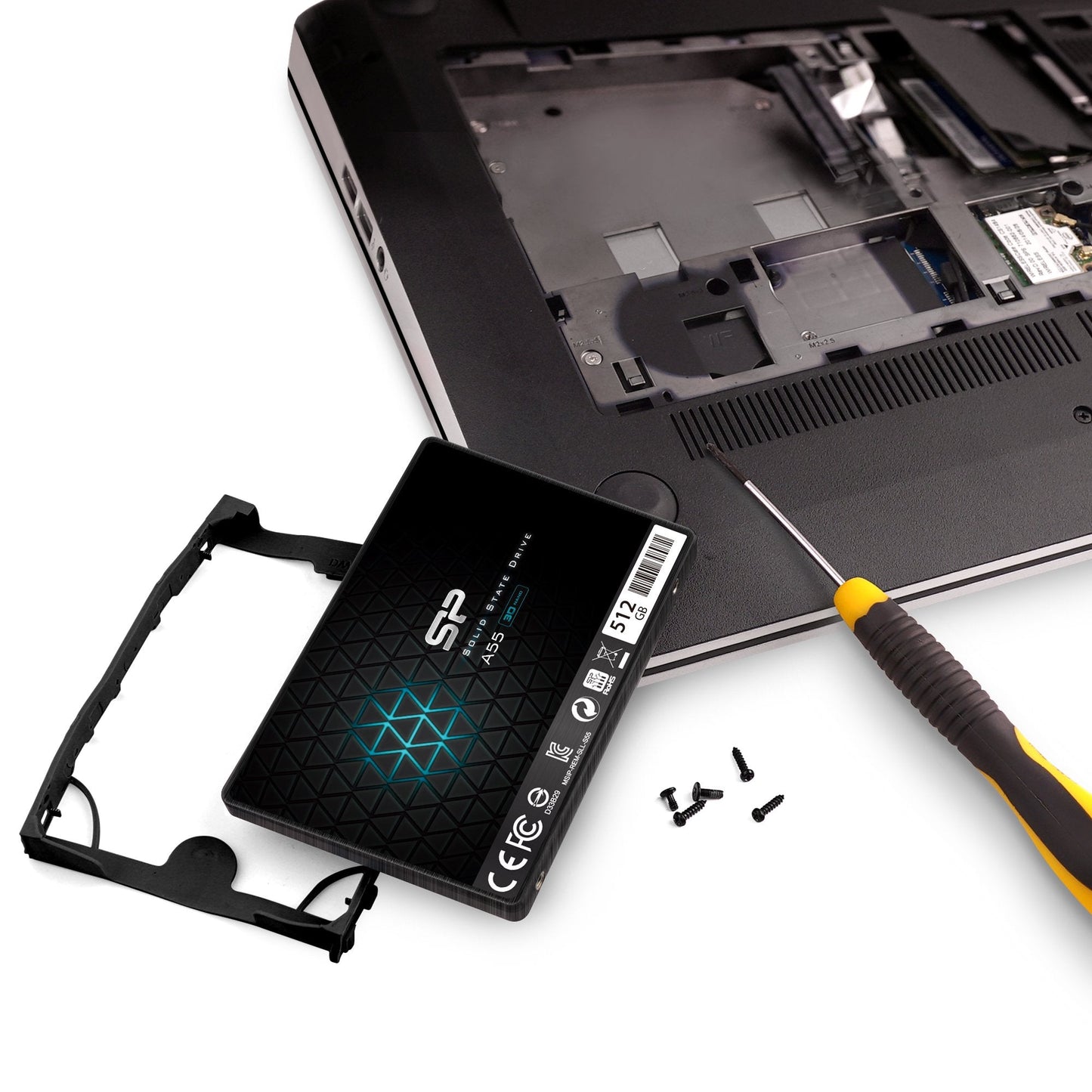 Silicon Power SSD 512GB 3D NAND A55 SLC Cache Performance Boost 2.5 inch SATA III 7mm (0.28") Internal Solid State Drive