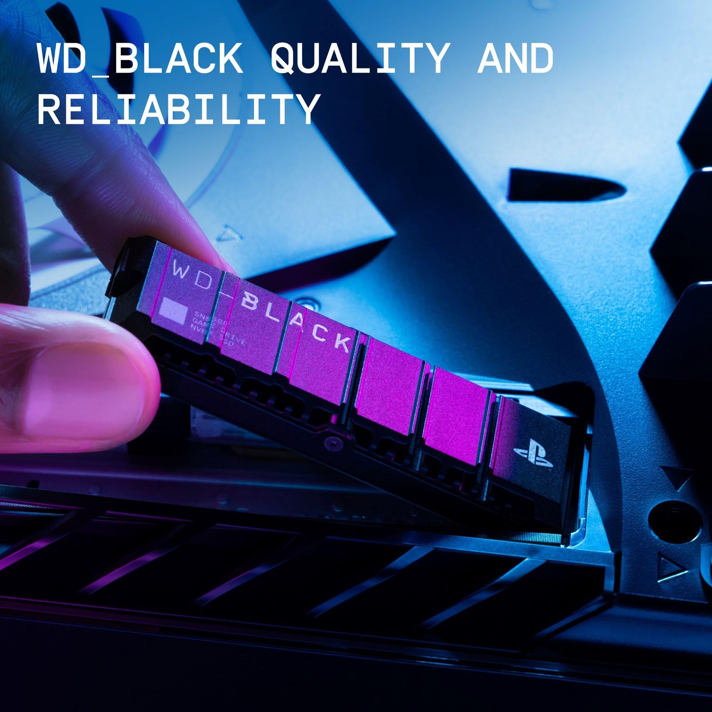 WD_BLACK SN850P 2TB PS5 SSD, Officially licensed for Playstation PS5 consoles, PS5 expansion card, Speeds up to 7300 MB/s, M.2 2280 PCIe NVMe, Exclusive Heatsink Design, Internal gaming SSD, Black