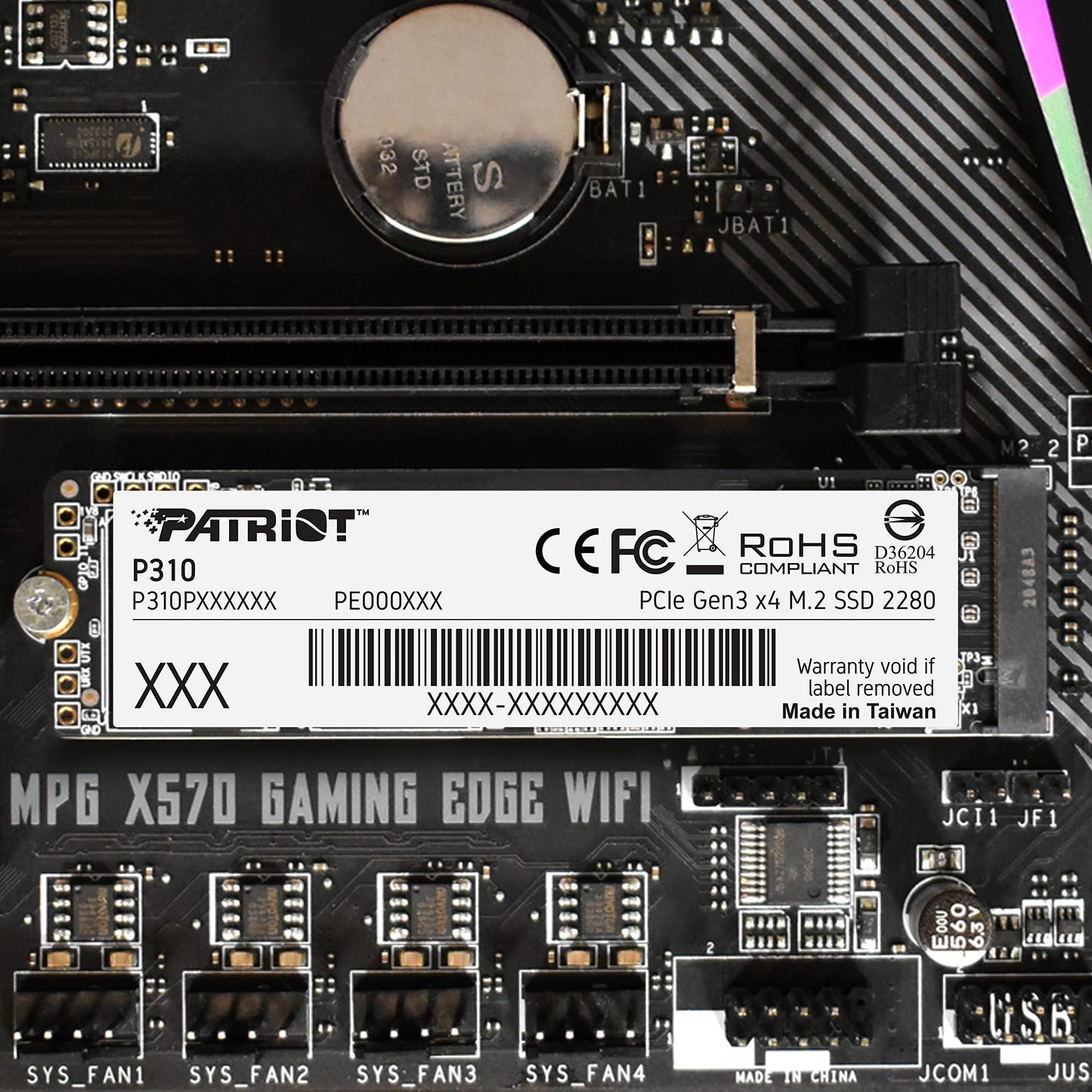 Patriot P310 240GB Internal SSD - NVMe PCIe M.2 Gen3 x 4 - Low-Power Consumption Solid State Drive - P310P240GM28