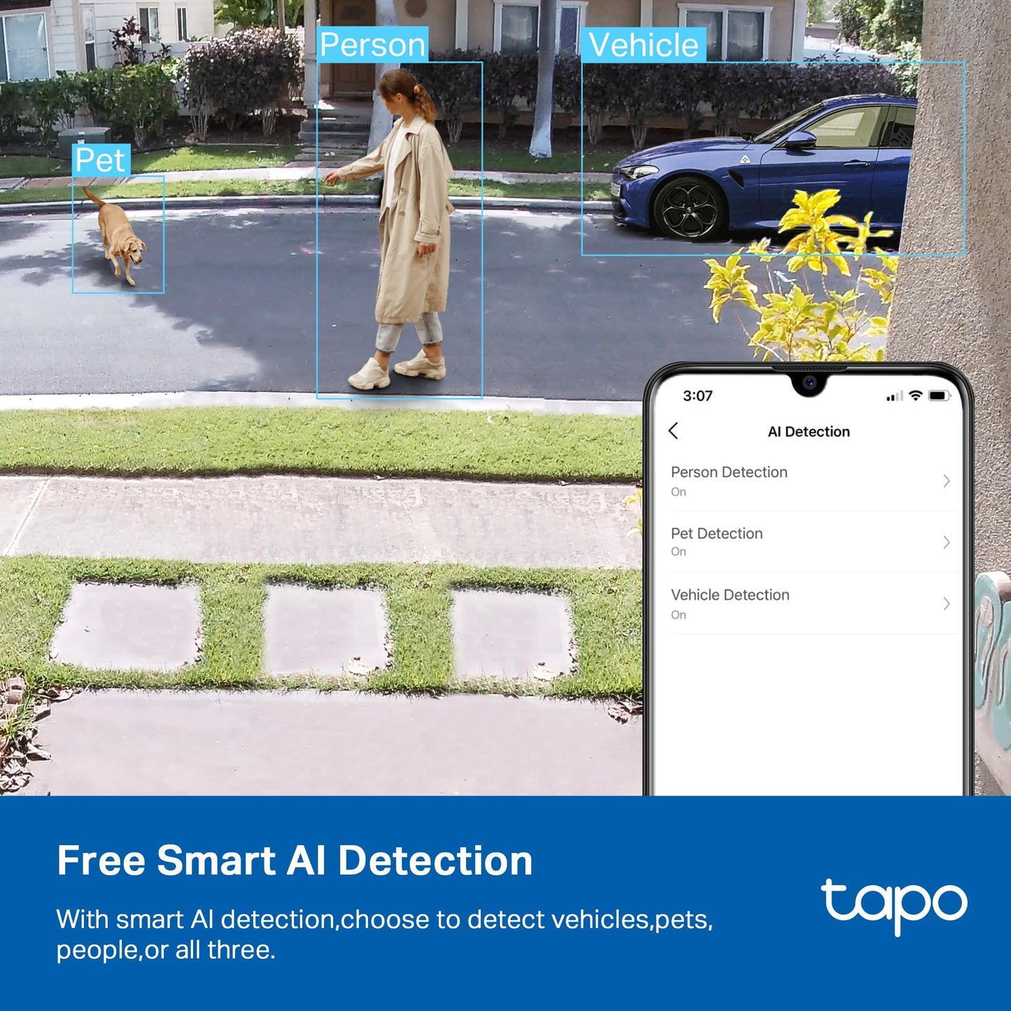 Tapo 2K 4MP Wifi Camera, Indoor/Outdoor Camera Dual Usage, Baby and Pet Camera, 𝐒𝐦𝐚𝐫𝐭 𝐀𝐈 Detection & Tracking, Weatherproof, CCTV, Color Night Vision, Works with Alexa&Google Home (Tapo C120)