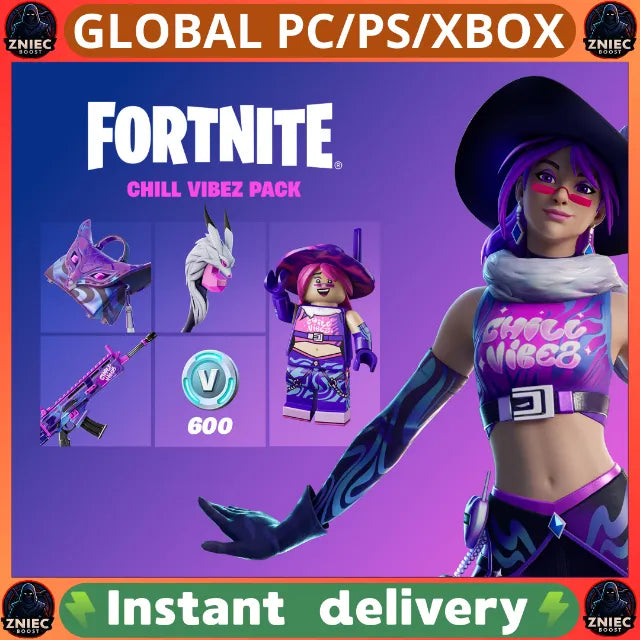 Fortnite Chill Vibez Pack - Reverie Outfit + LEGO Style, Dreamzy Handbag Back Bling, Reverie's Dreamstaff Pickaxe, Reverie Rave Wrap & 600 V-Bucks - Global Digital Code - PC/PS/Xbox
