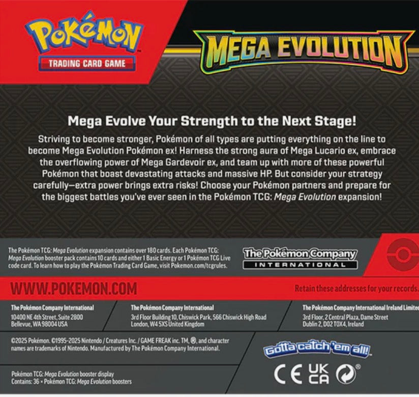 Pokemon TCG Mega Evolutions Booster Box (36 Packs) Non Enhanced