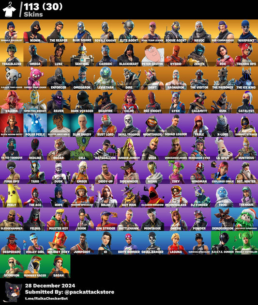 Fortnite Account - 113 Skins | IKONIK, OG STW, Sparkle Specialist, The Reaper